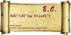 Bárány Olivér névjegykártya