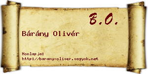 Bárány Olivér névjegykártya