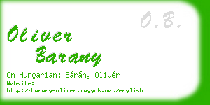 oliver barany business card